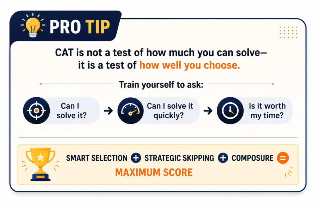 CAT exam smart selection strategy